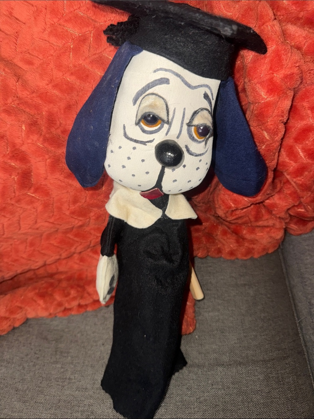Vintage Huckleberry Hound Graduate Hand Puppet | Hanna-Barbera Graduation Stuffe